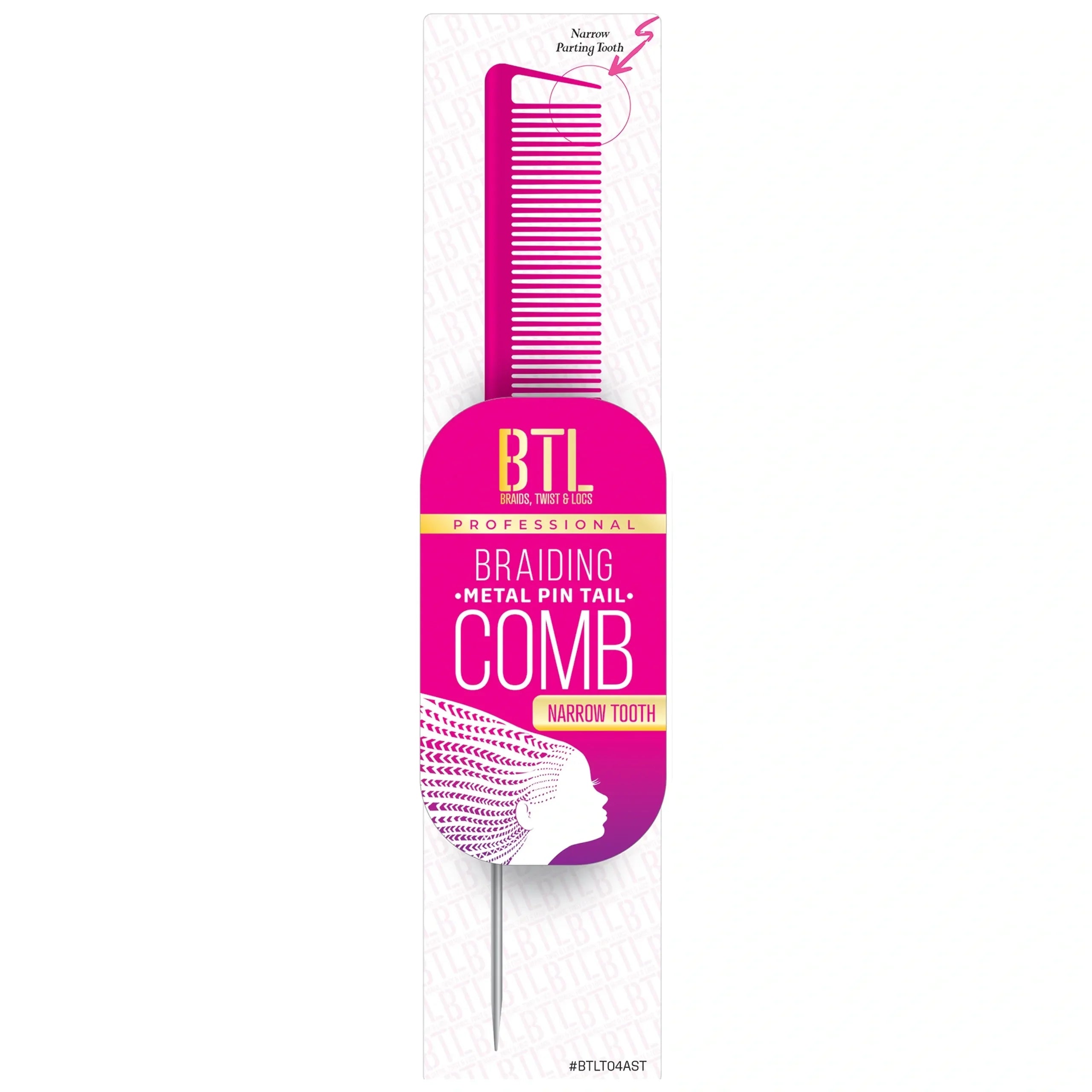 BTL Braiding Metal Pin Tail Fine Tooth Comb Assorted