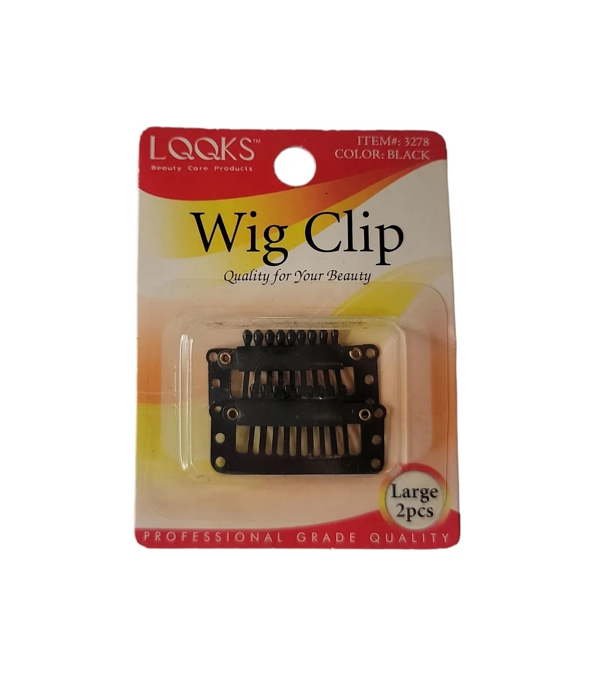 LQQKS - Paq. of 2 black large wig clip, No. 3278 image 1