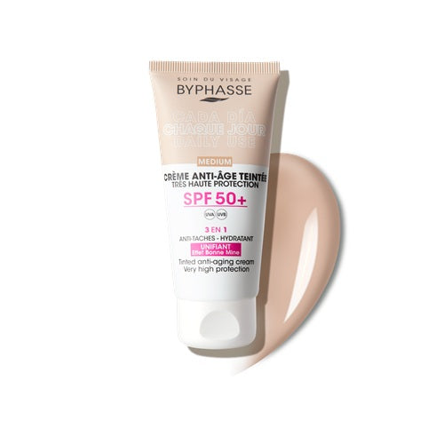 BYPHASSE tinted anti-ageing cream SPF50+ 3in1 50ml image 0