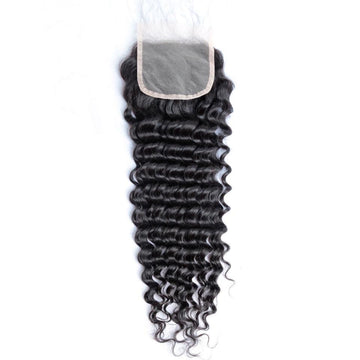 4X4 12A Virgin Lace Closure - Deep Wave