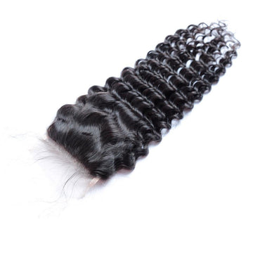 4X4 12A Virgin Lace Closure - Deep Wave