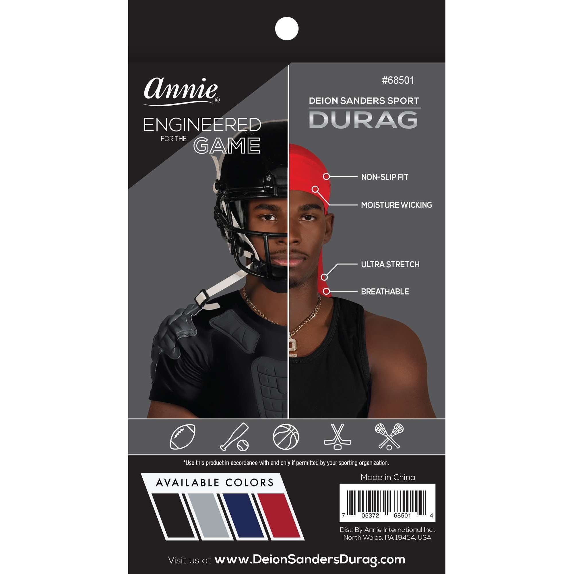 Annie Deion Sanders Sport Durag - Black #68501