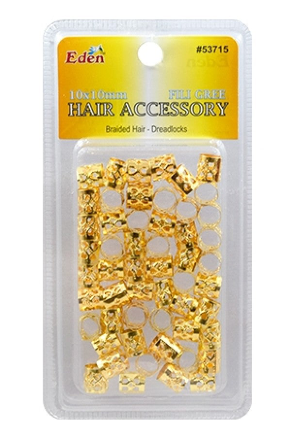 Eden Gold Filigree Tubes - 12x10mm #53729