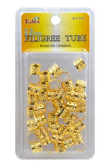 Eden Gold Filigree Tubes - 12mm #53720