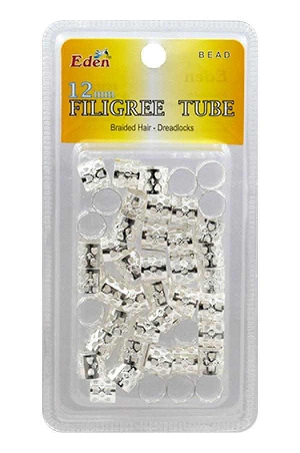 Eden Silver Filigree Tubes - 12mm #53721