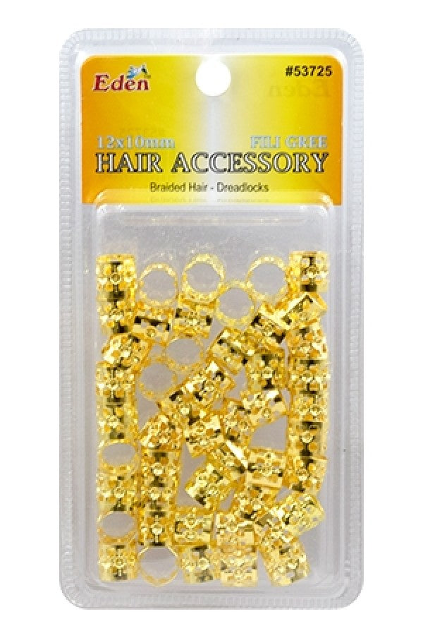 Eden Gold Filigree Tubes - 12x10mm #53725G