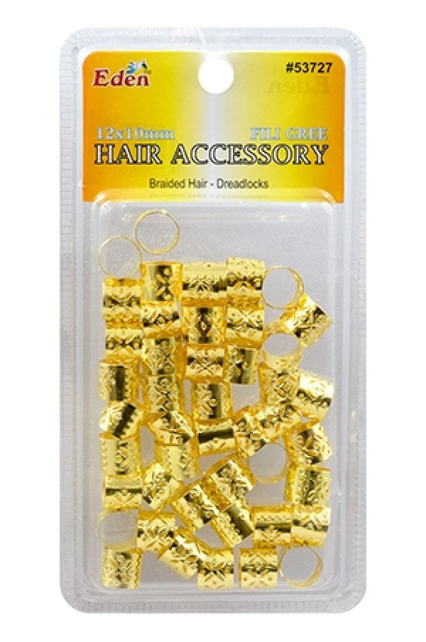 Eden Gold Filigree Tubes - 12x10mm #53727G