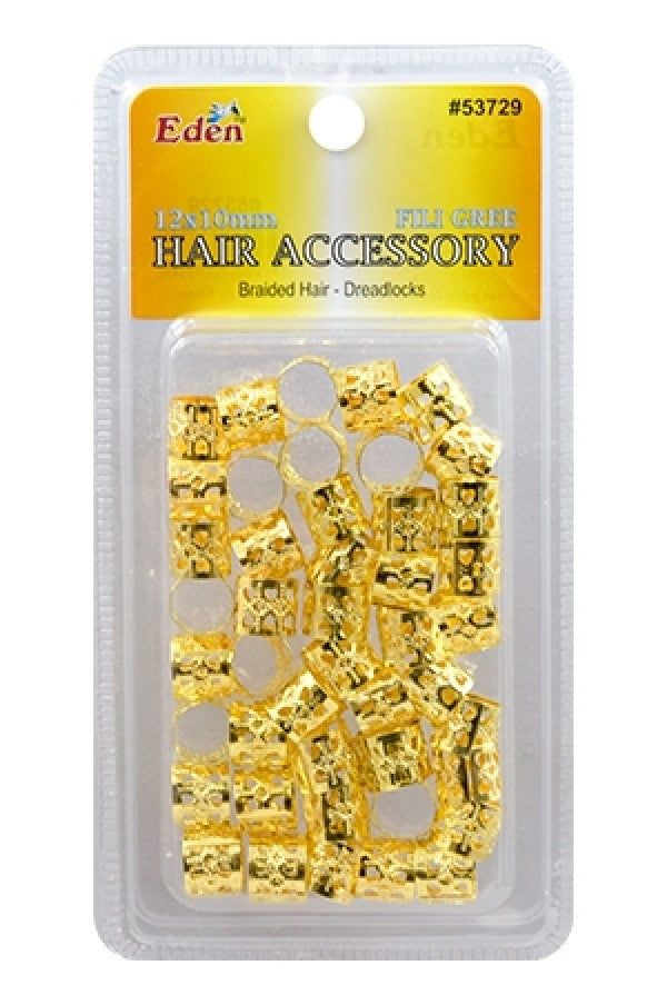 Eden Gold Filigree Tubes - 12x10mm #553729G