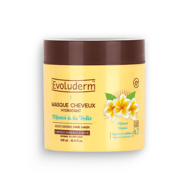Evoluderm EVOLUDERM ® MASQUE CHEVEUX HYDRATANT MONOÏ À LA FOLIE - Authentic Skincare Treatment