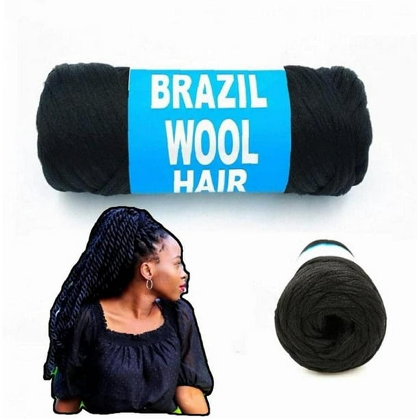 100% Acrylic Brazilian Wool Hair Yarn - Black