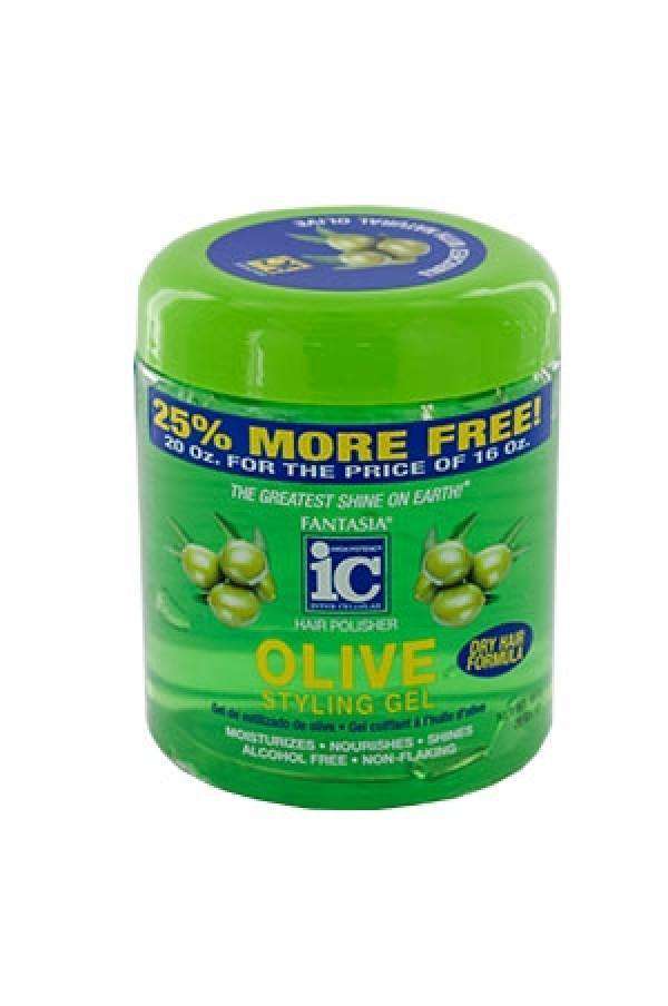 Fantasia IC Hair Polisher Olive Styling Gel w/ Sparkle Lites 20oz