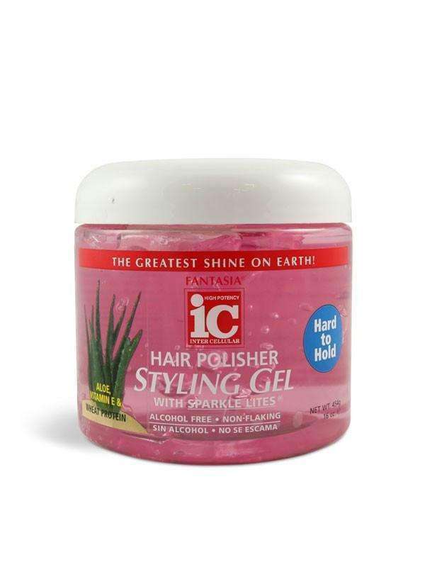 Fantasia Hair Polisher Styling Gel Hard to Hold w/ Sparkle Lites 16oz