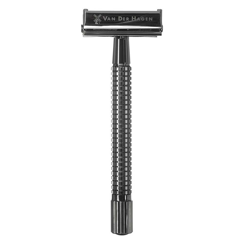 Van Der Hagen Traditional Long Handle Safety Razor - Gun Metal
