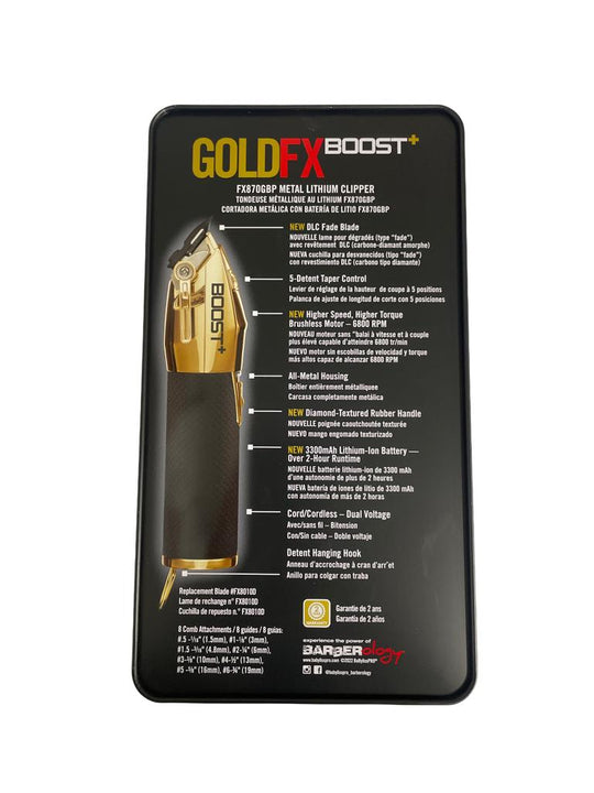BaByliss Pro Boost+ Metal Lithium Clipper - Gold
