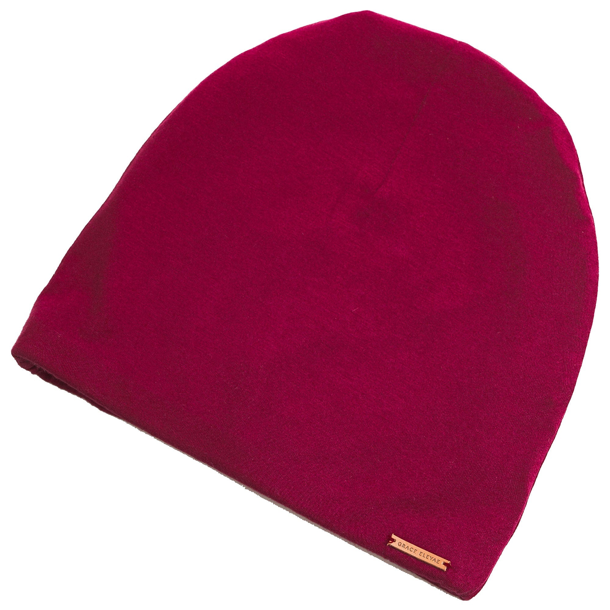 Grace Eleyae Adjustable Slap | Satin-Lined Cap - Wine Red