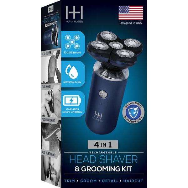 Hot & Hotter 4-in-1 Head Shaver & Grooming Kit #5798