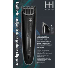 Hot & Hotter Built-In Adjustable Guide Rechargeable Clipper Black #5795