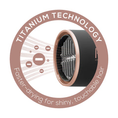 Hot & Hotter Titanium Turbo 3000 Hair Dryer - Black & Rose Gold #5910