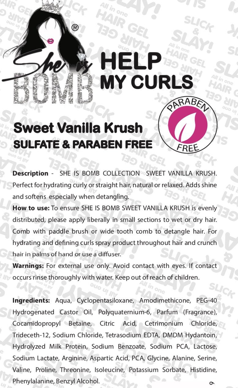 She Is Bomb Collection Sweet Vanilla Krush Leave-In Curl Definer