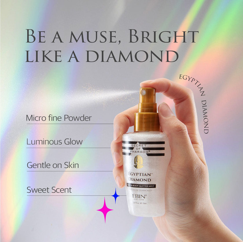 Secret of Pharaoh Egyptian Diamond Hair & Body Glitter Mist - Gold