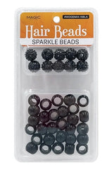 Magic Collection Hair Beads Sparke Beads - Black #WOODMIX-15BLA