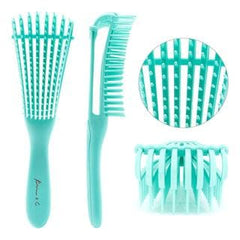 8 Row Detangling Hair Brush - Mint