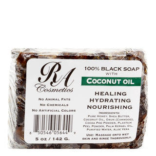 RA Cosmetics 100% Black Soap with Coconut Oil