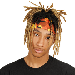 Mr. Durag Spandex Ultra Stretch Dreadlocks Band - Orange Camouflage #3624