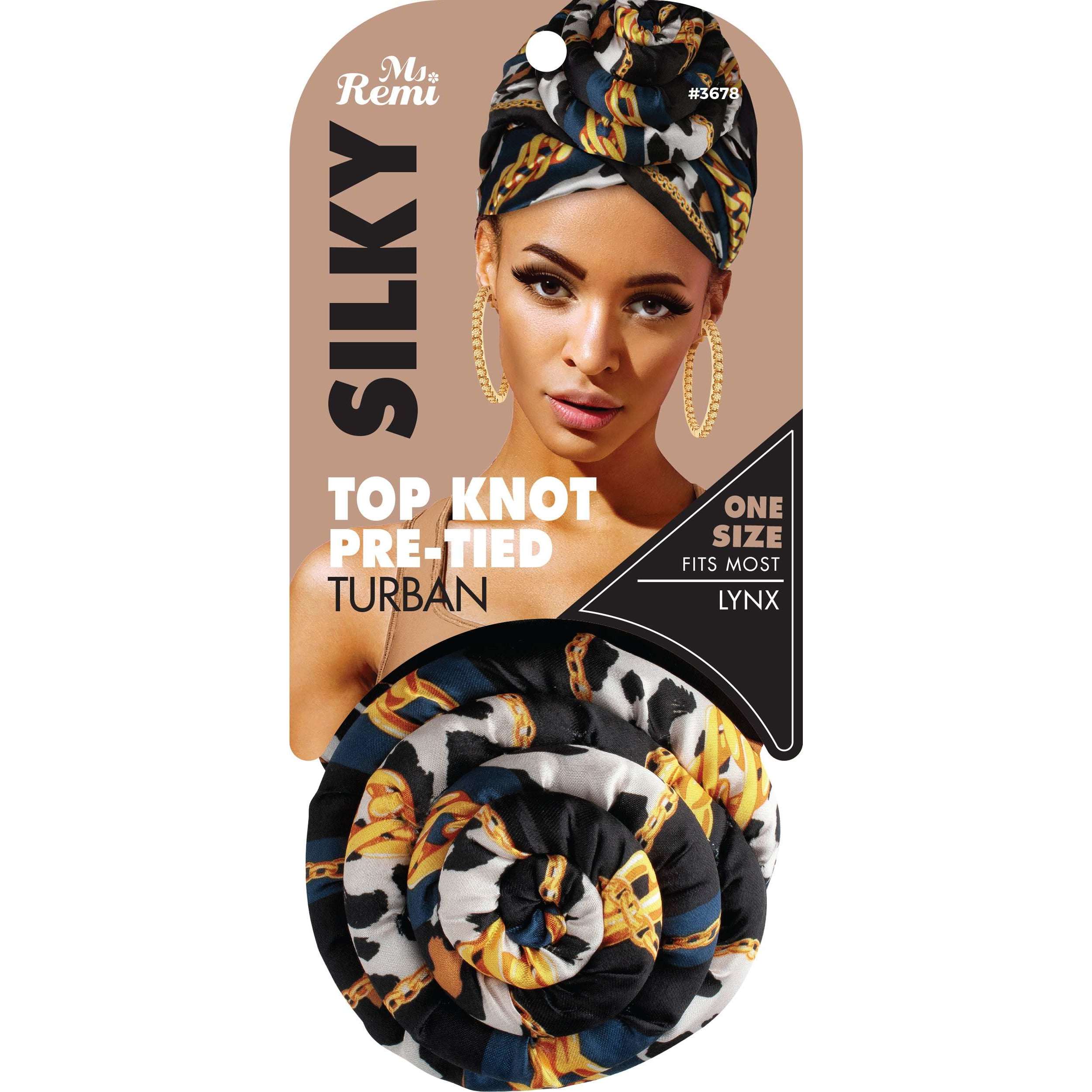 Ms. Remi Silky Top Knot Pre-Tied Turban Head Scarf -  Assorted #3678