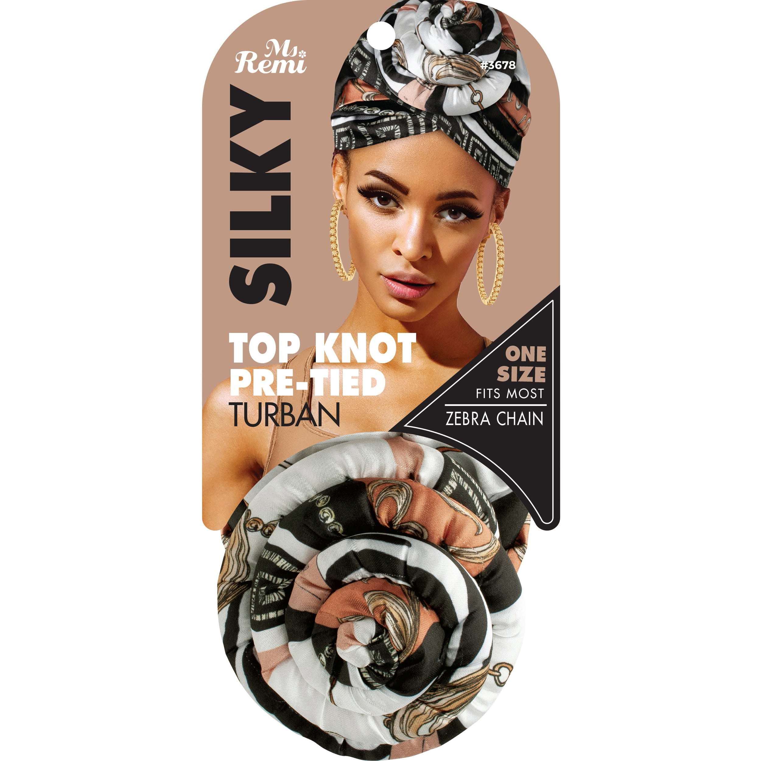 Ms. Remi Silky Top Knot Pre-Tied Turban Head Scarf -  Assorted #3678