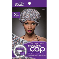 Ms. Remi Double Lined Sleeping Cap Extra Large Leopard Pattern #4411