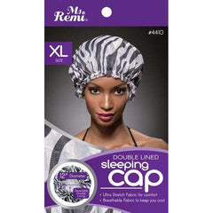 Ms. Remi Double Lined Sleeping Cap Extra Large Zebra Pattern #4410