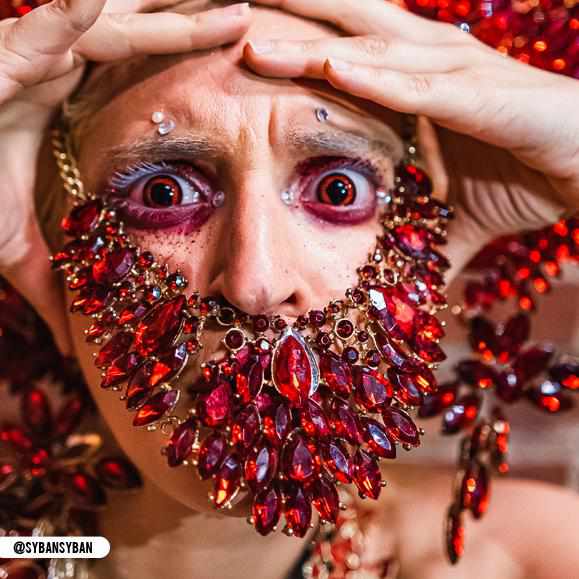 PRIMAL ®  Reptilian - Red Colored Contact Lenses