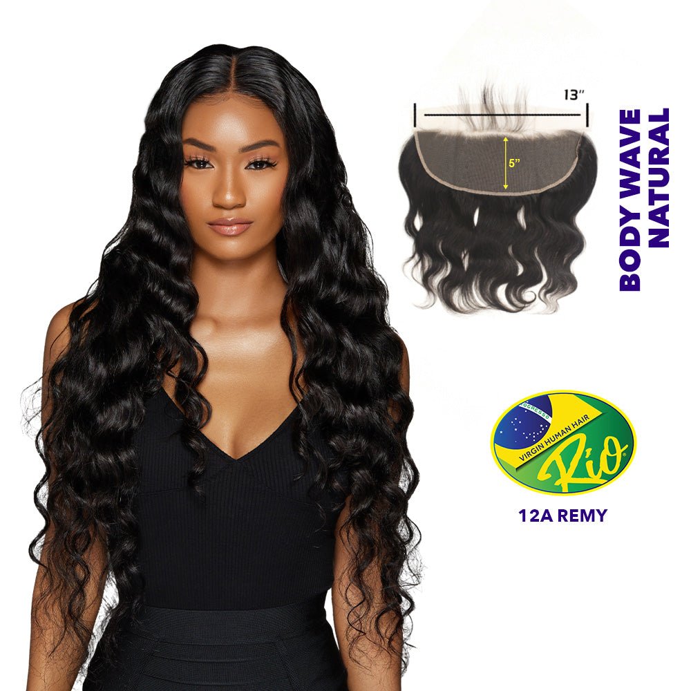 Rio 100% Virgin Human Hair Body Wave 13x5 Frontal - Natural Color