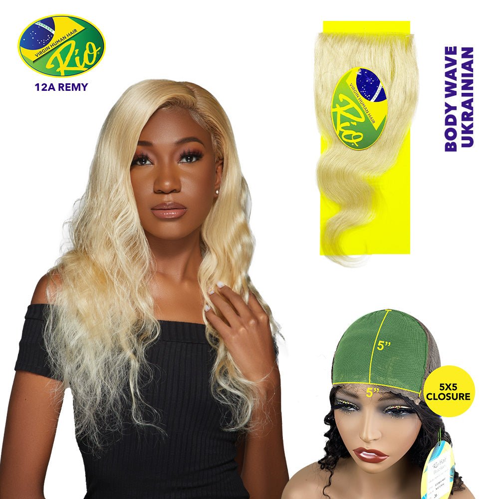 Rio 100% Virgin Human Hair Body Wave 5x5 Closure - Ukranian