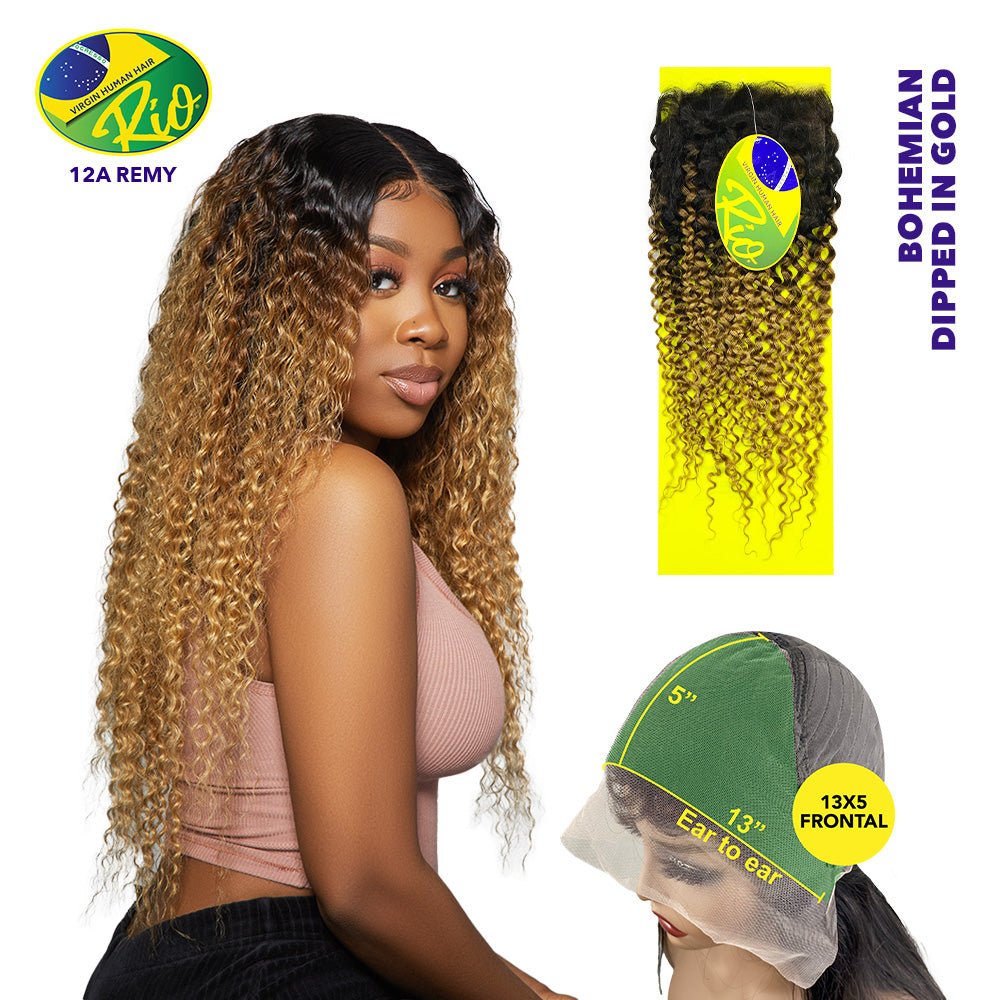 Rio 100% Virgin Human Hair Bohemian 13x5 Frontal - Dipped In Gold