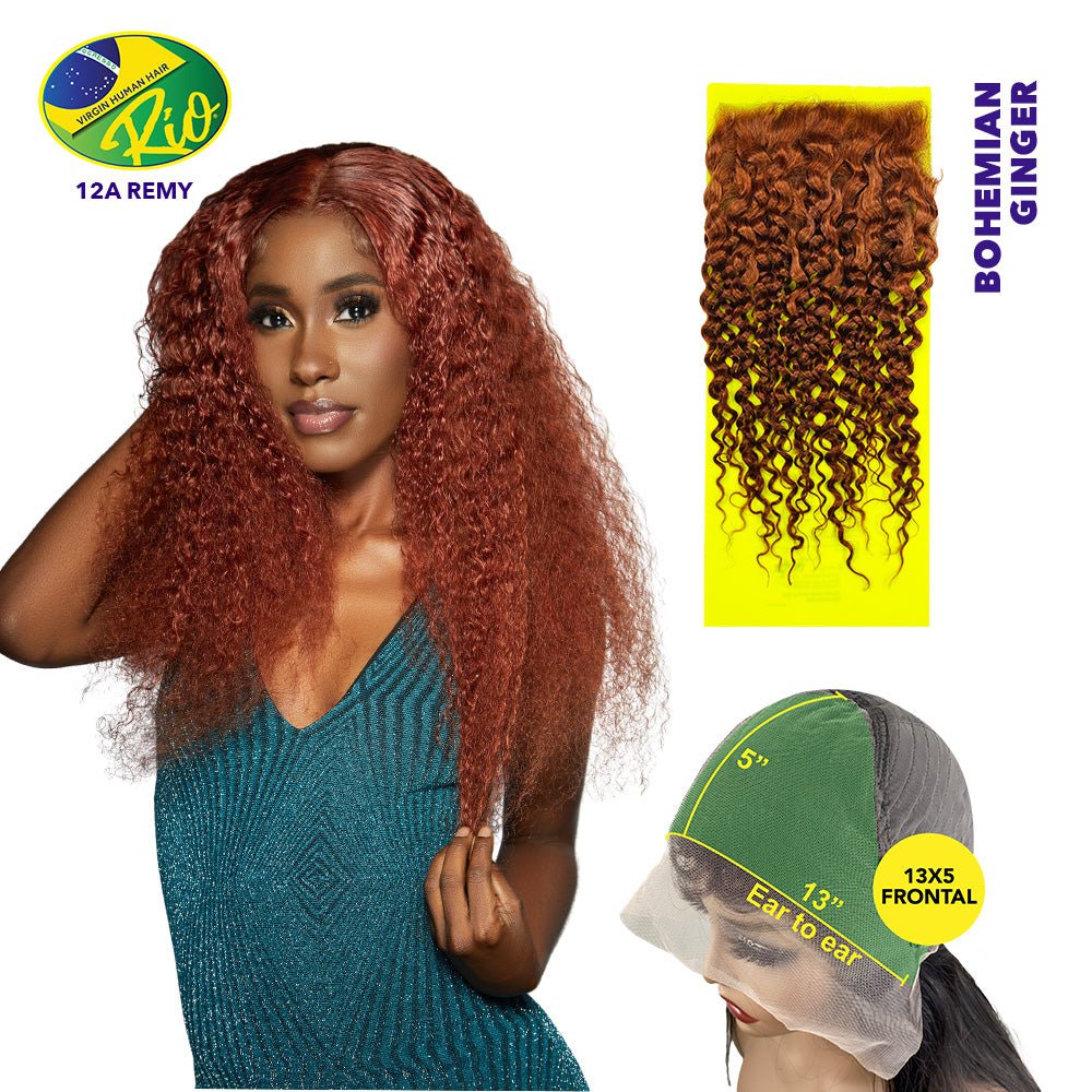 Rio 100% Virgin Human Hair Bohemian 13x5 Frontal - Ginger