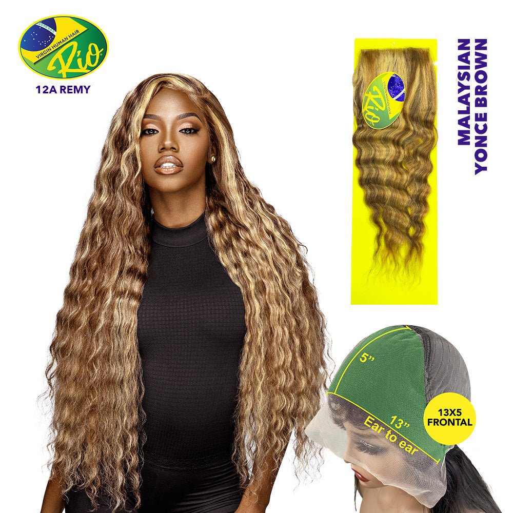 Rio 100% Virgin Human Hair Malaysian Wave 13x5 Closure - Yonce Brown
