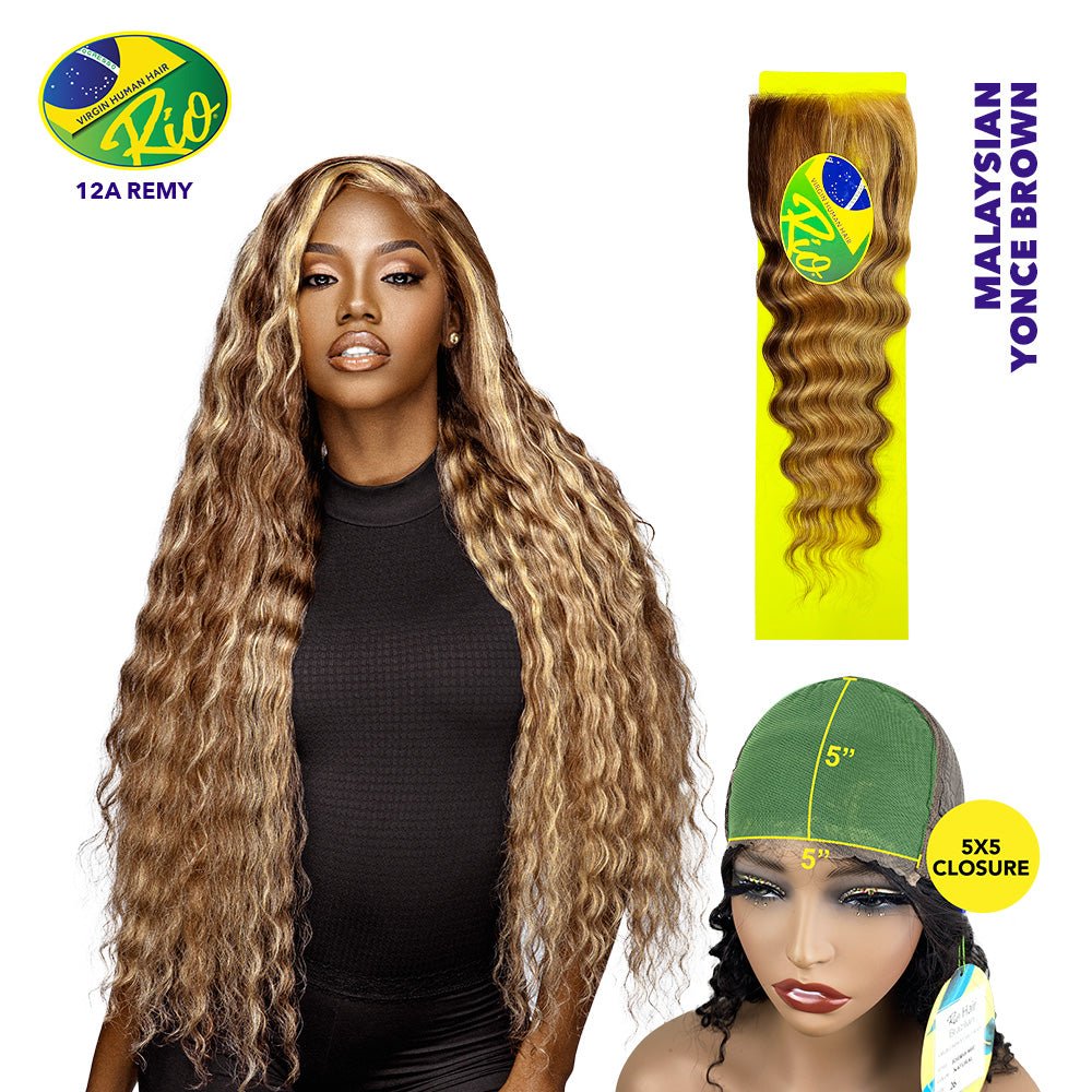 Rio 100% Virgin Human Hair Malaysian Wave 5x5 Closure - Yonce Brown