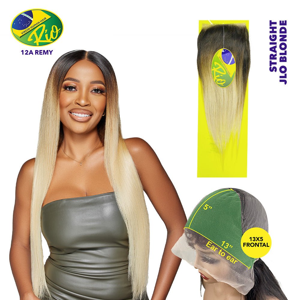 Rio 100% Virgin Human Hair Straight 13x5 Frontal - JLO Blonde