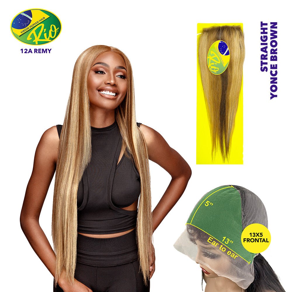 Rio 100% Virgin Human Hair Straight 13x5 Frontal - Yonce Brown