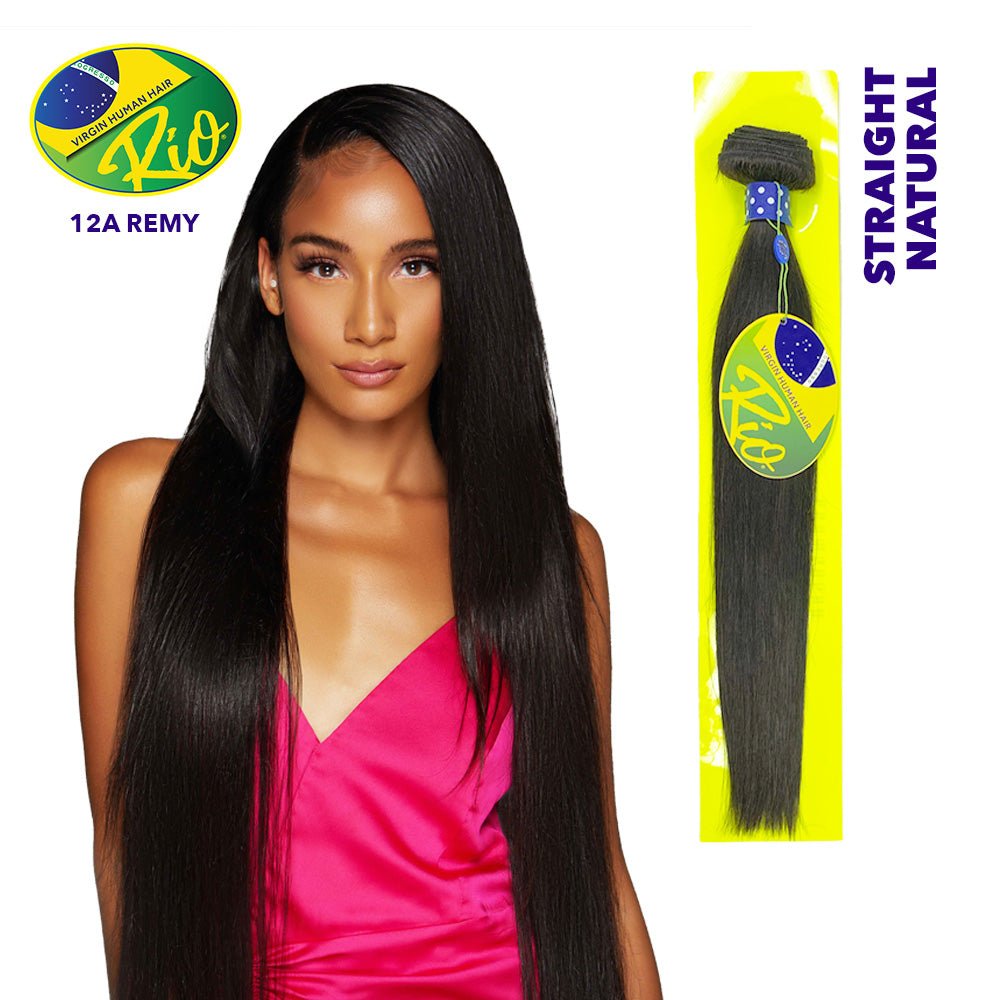 Rio 100% Virgin Human Hair Straight Single Bundles - Natural Color