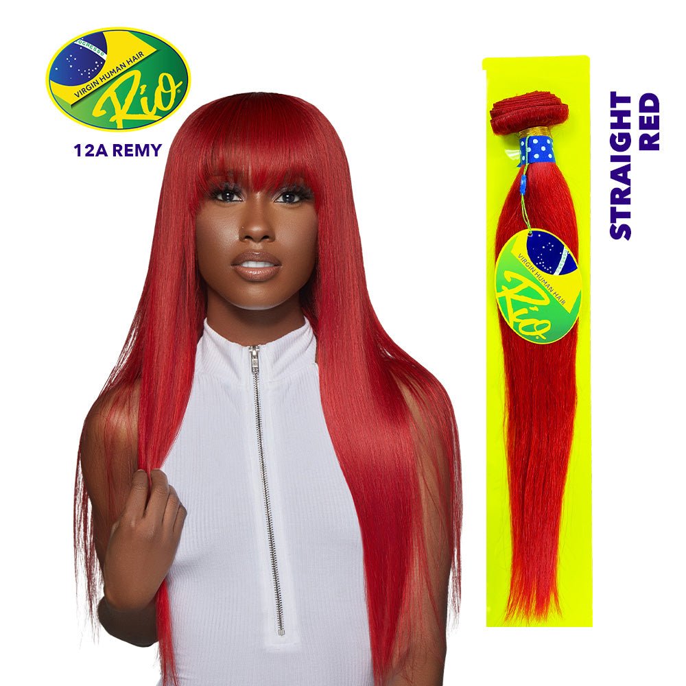 Rio 100% Virgin Human Hair Straight Single Bundles - Red