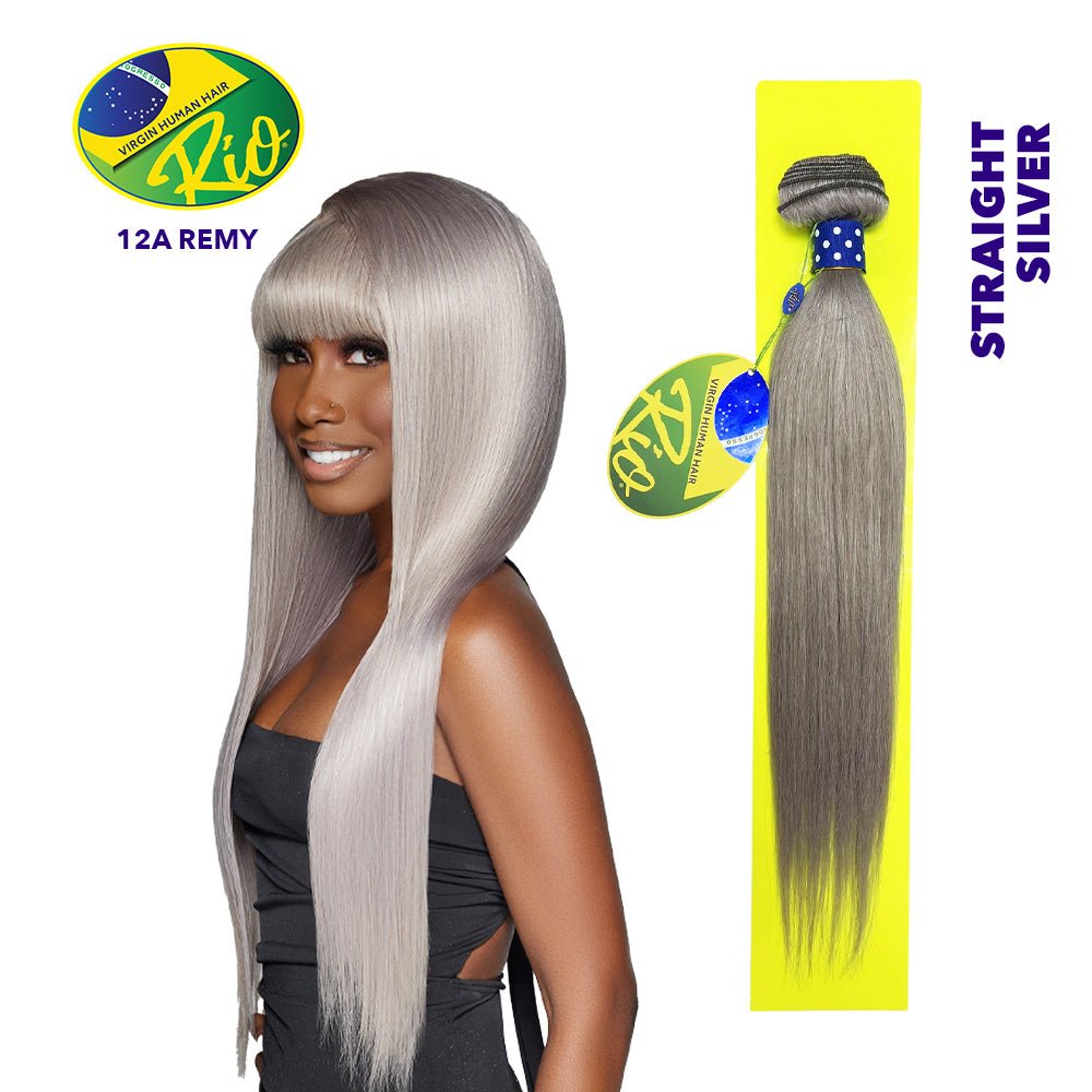 Rio 100% Virgin Human Hair Straight Single Bundles - Silver