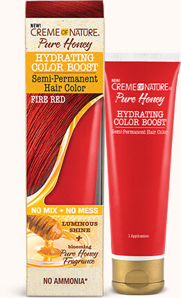 Creme Of Nature Pure Honey Hydrating Color Boost Semi-Permanent Hair Color - Fire Red