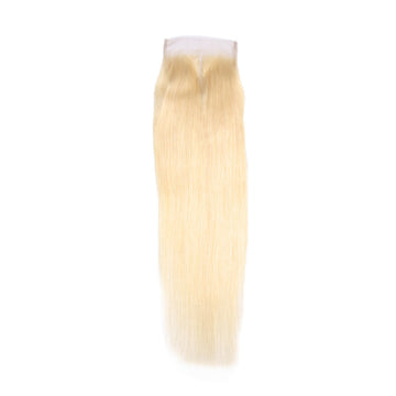 4X4 12A Virgin Lace Closure - Blonde Straight