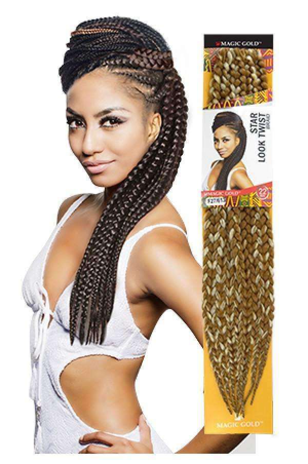 Magic Gold Star Look Twist Braid 22"