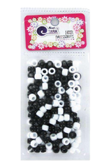 Tara Hair Beads - Black & White Mix #72629