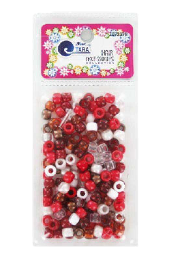 Tara Hair Beads -  Red, Brown & White Mix #72676
