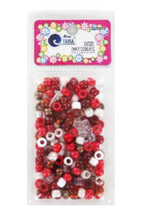 Tara Hair Beads -  Red, Brown & White Mix #72676